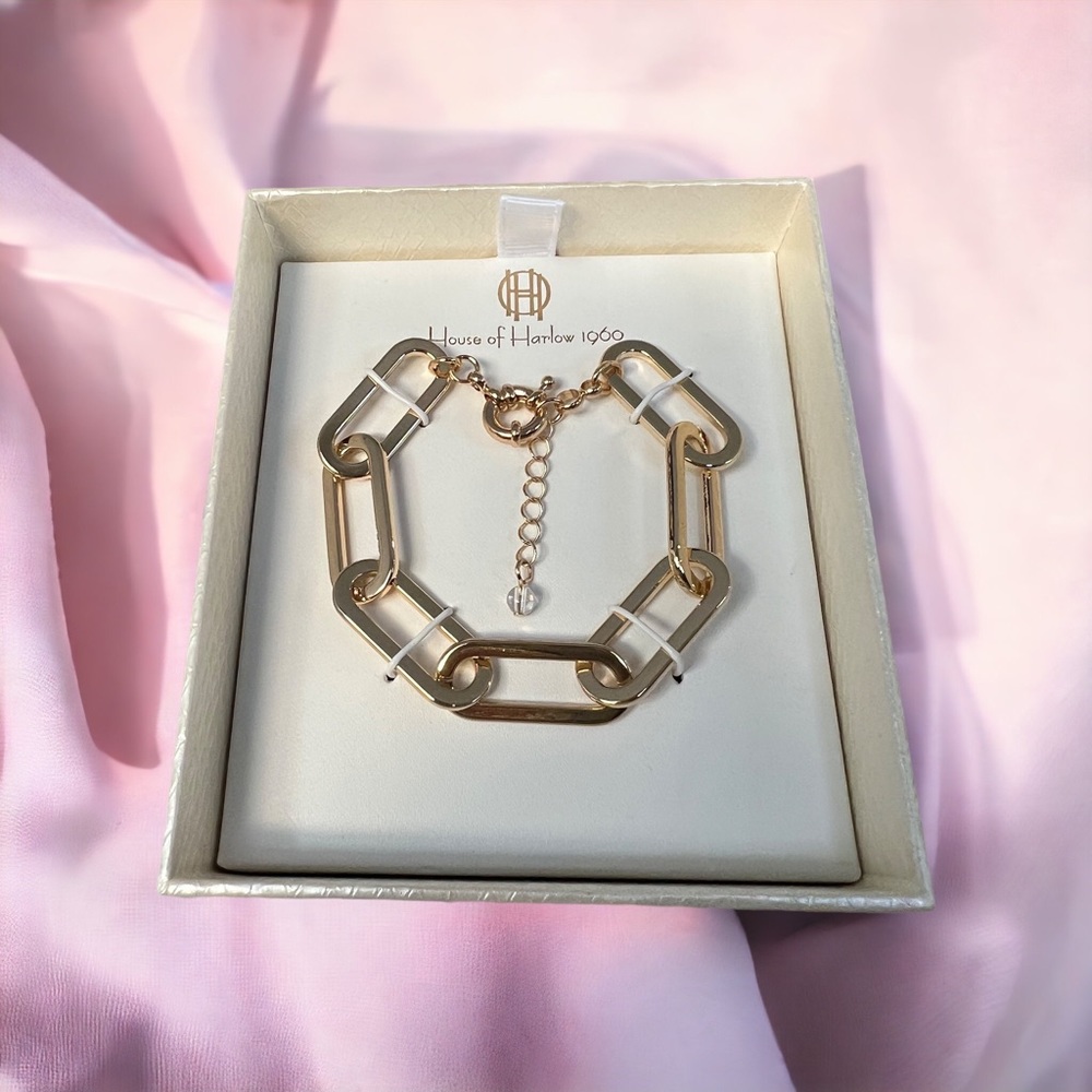 House of Harlow Gold-Tone Link Bracelet NIB